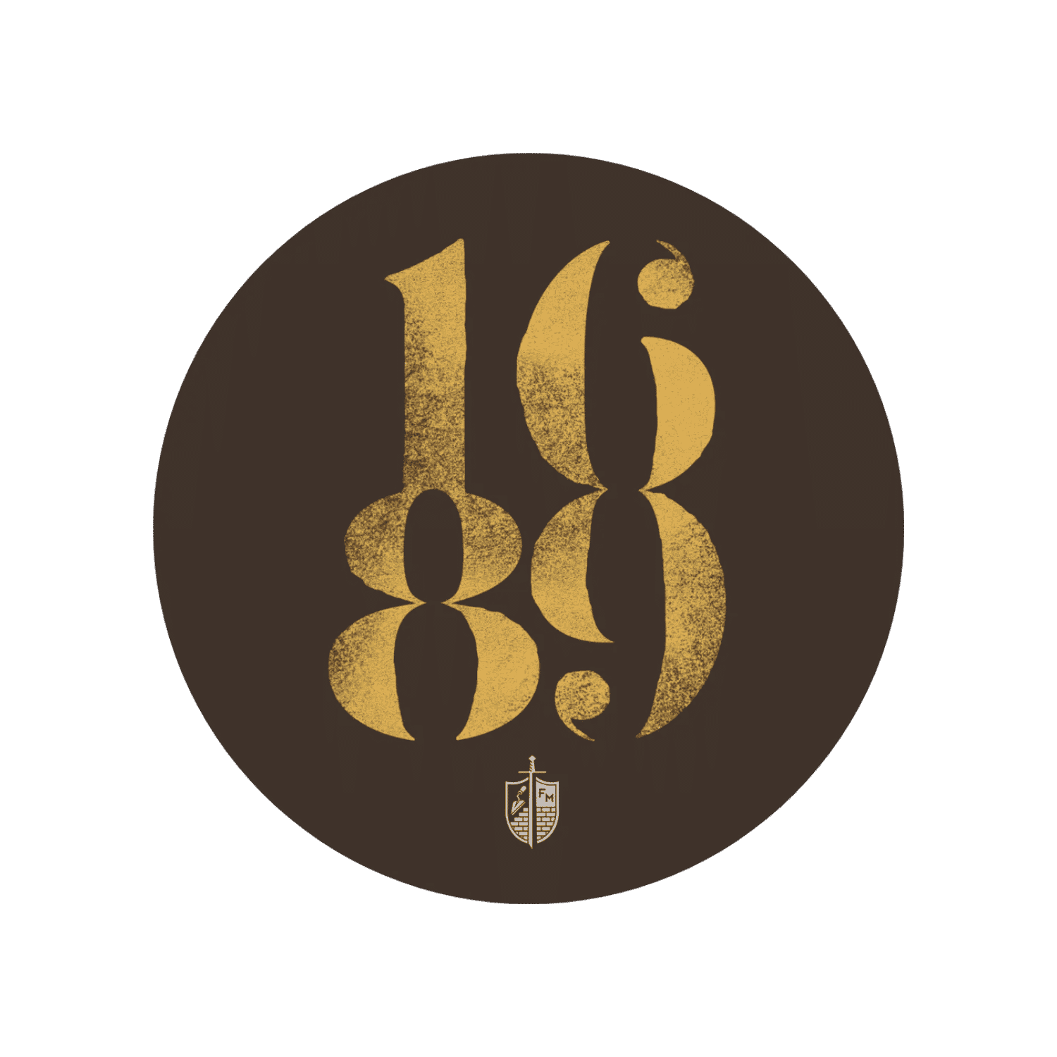 1689 Sticker - Gold numbers on a brown background