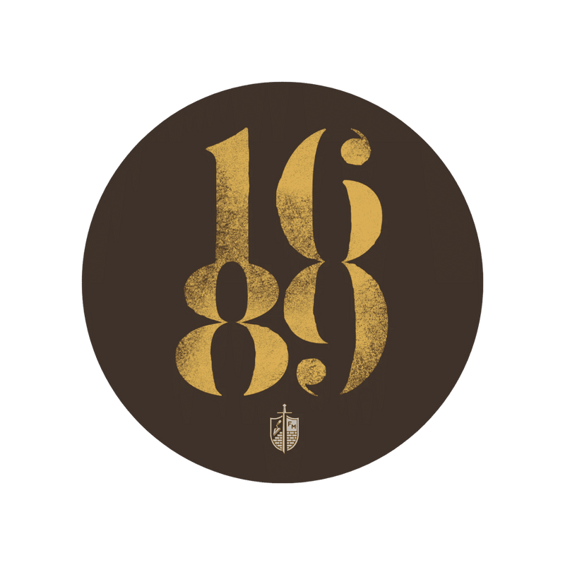 1689 Sticker - Gold numbers on a brown background