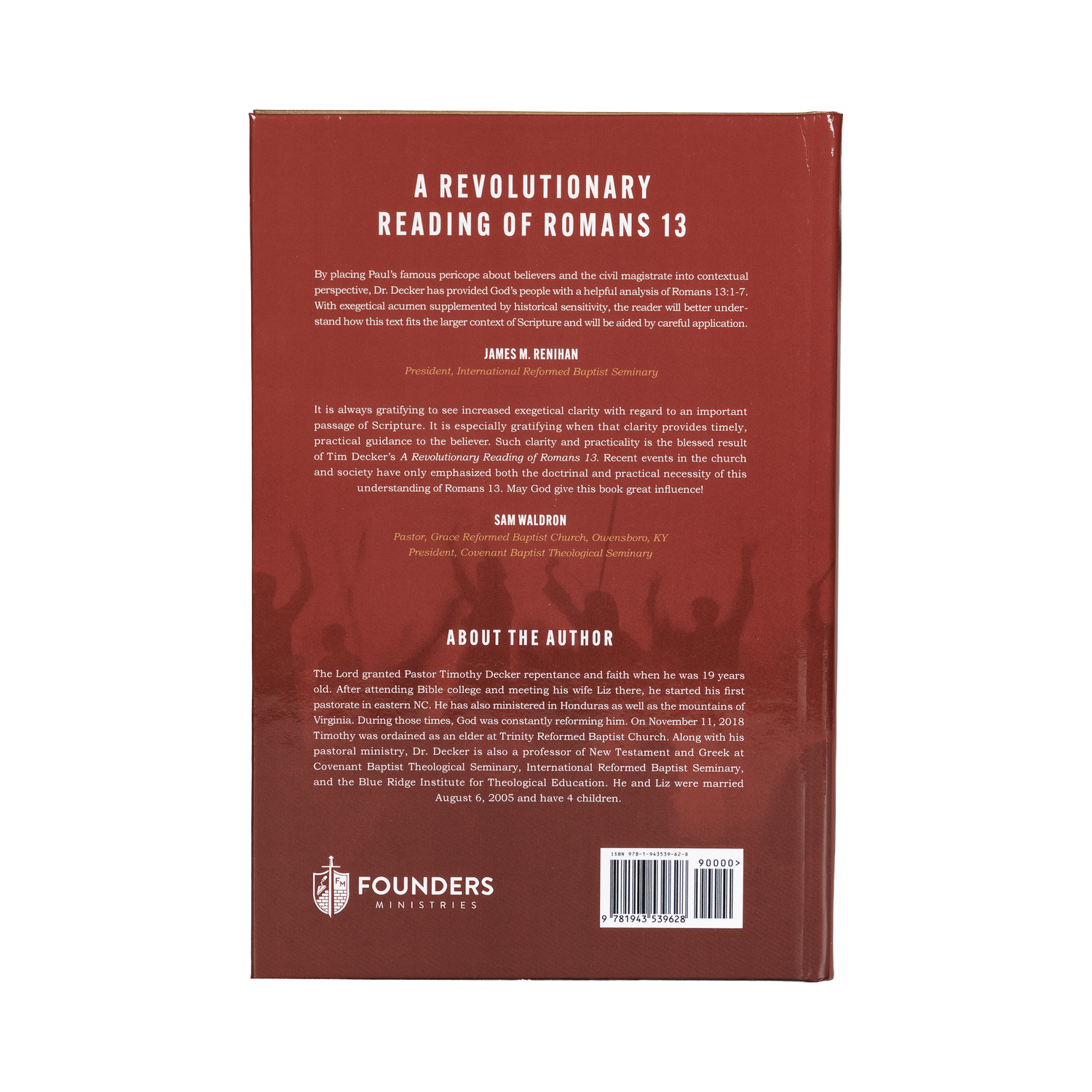 Back cover of a book with text and branding on a white background