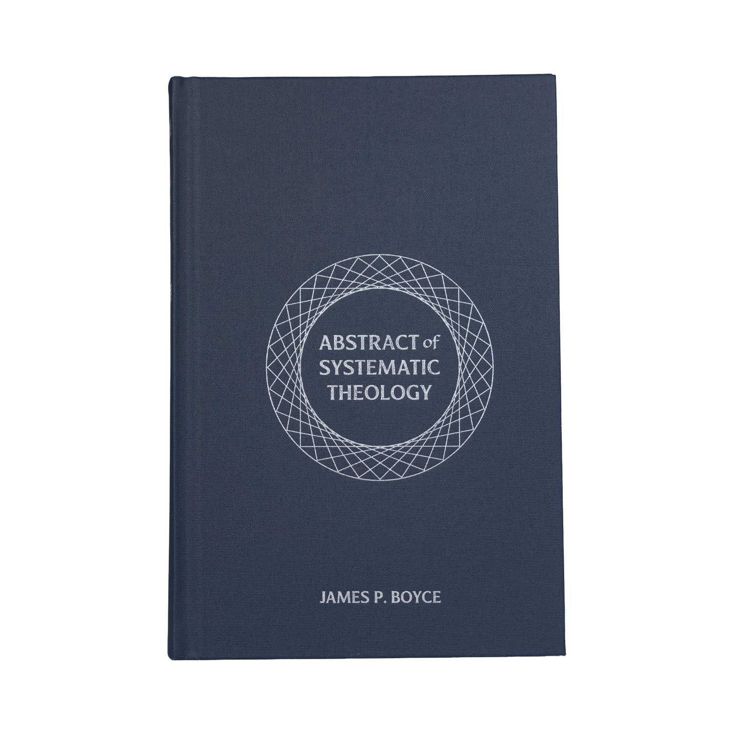 Navy blue book titled 'Abstract of Systematic Theology' by James P. Boyce on a white background