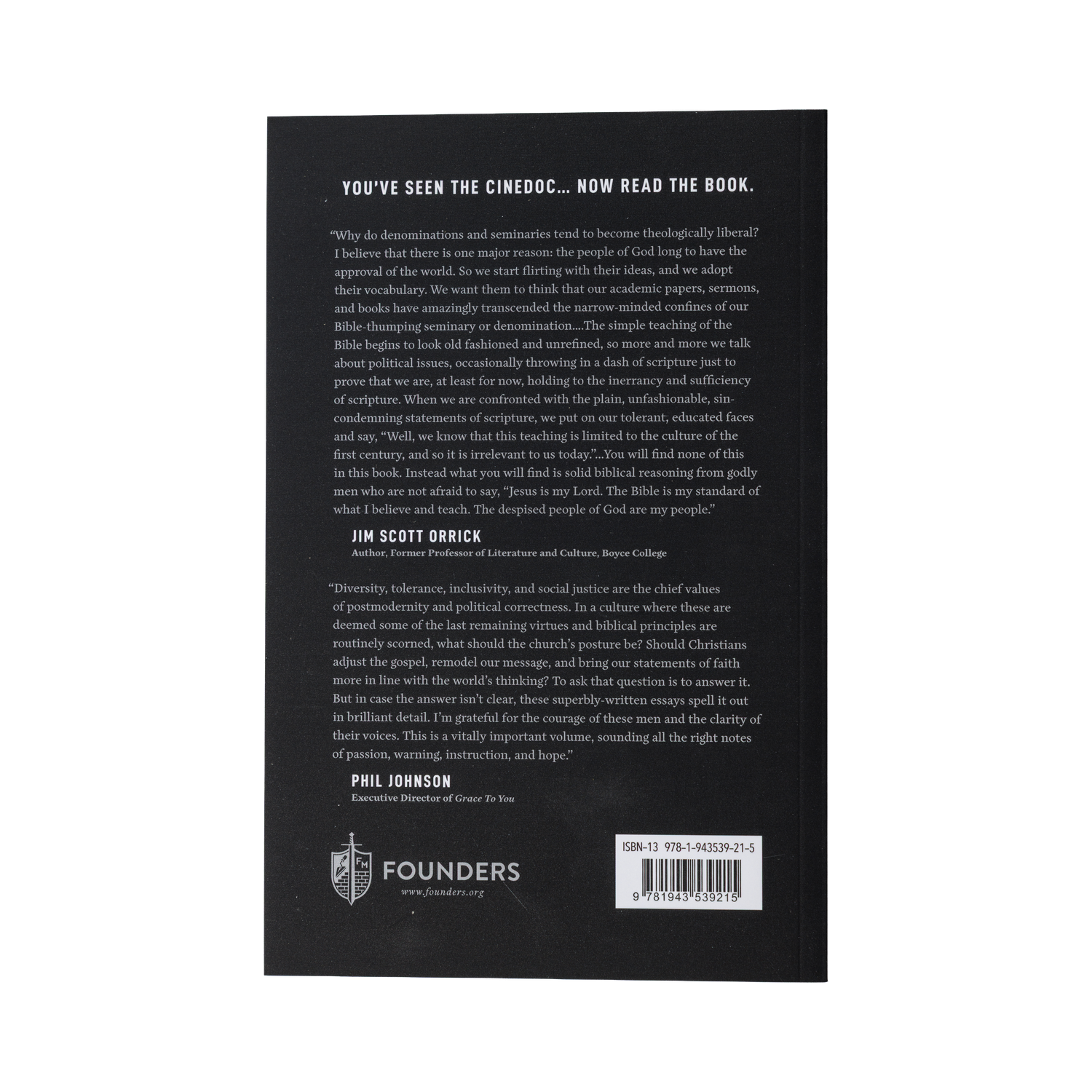 Back cover of a book with text and branding on a white background