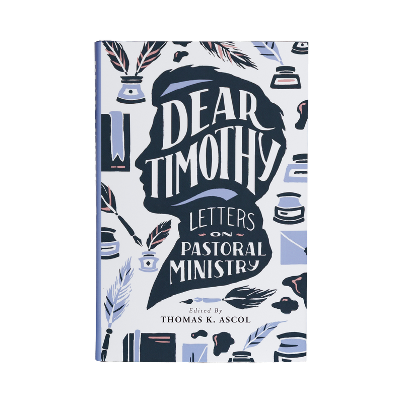 Book cover of 'Dear Timothy: Letters on Pastoral Ministry' with decorative elements on a white background