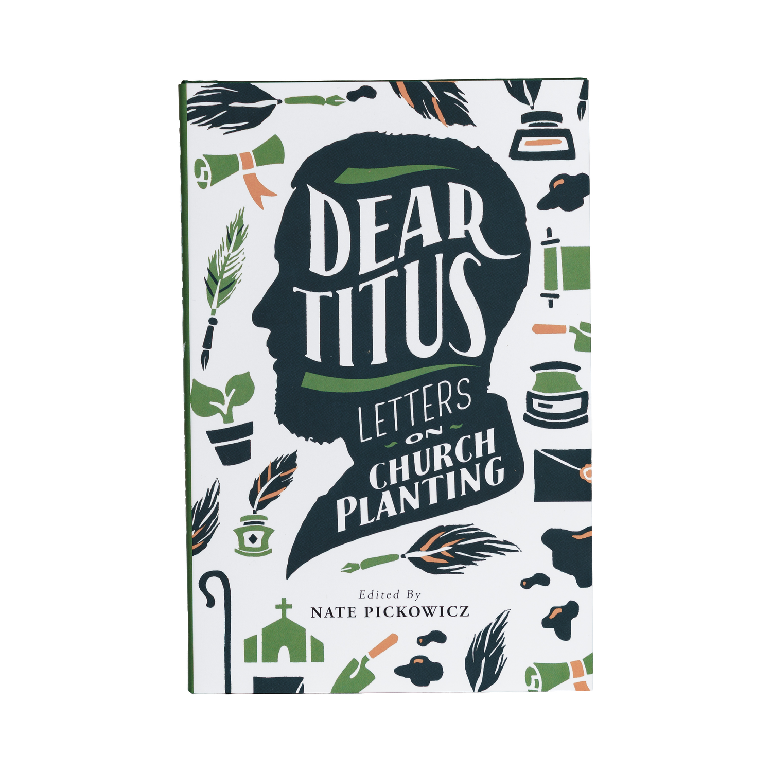 Book cover of 'Dear Titus: Letters on Church Planting' with decorative elements on a white background