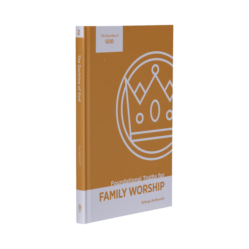 Book titled 'Foundational Truths for Family Worship' with a crown symbol on a white background