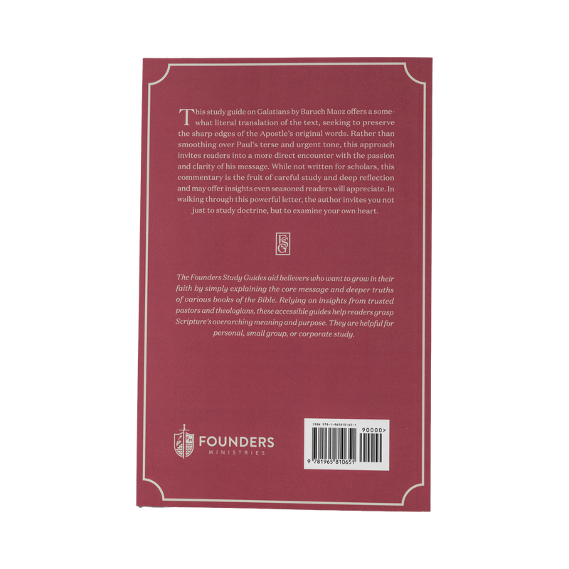 Back cover of a book with text and Founders Ministries logo on a white background
