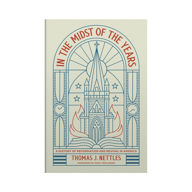 Book cover of 'In the Midst of the Years' with a cathedral design on a beige background