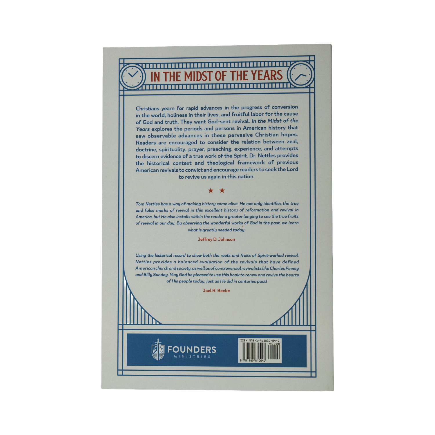 Back cover of a book with text and a logo on a white background