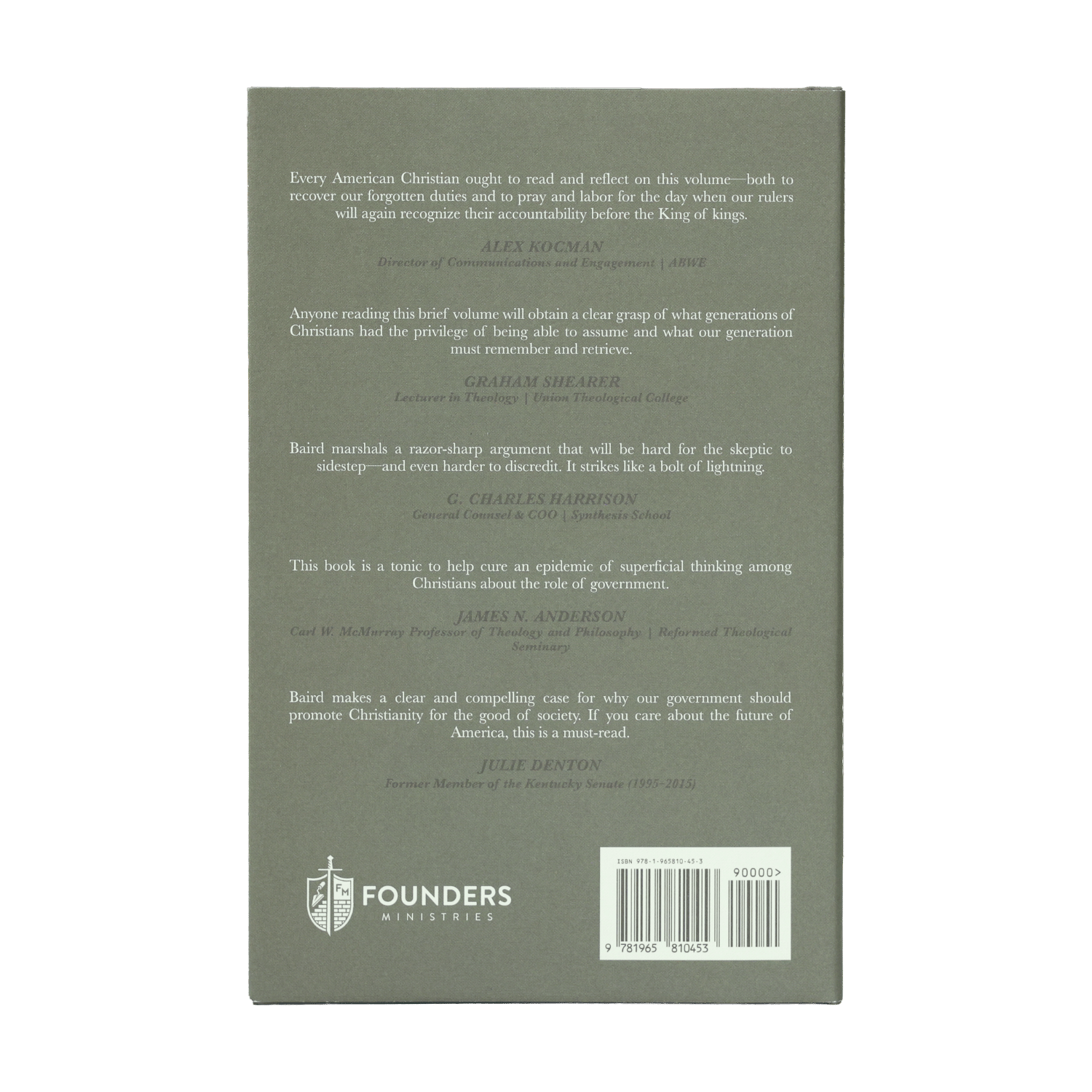 The back cover of a book by Founders Ministries