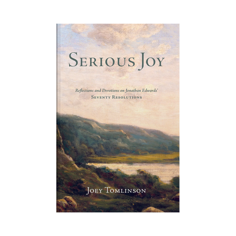 Book cover of 'Serious Joy' by Joey Tomlinson with a scenic landscape illustration.