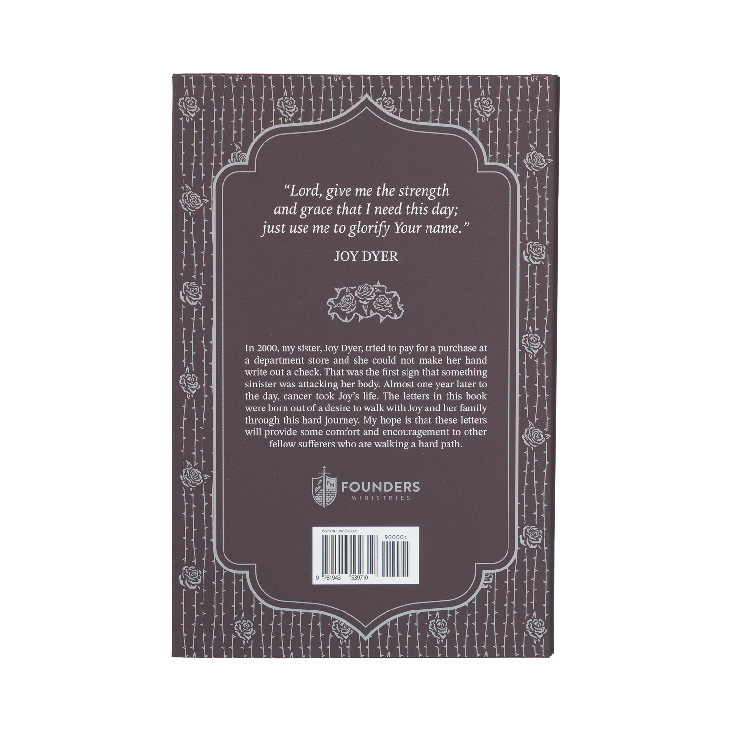 Back cover of a book with text and branding on a white background