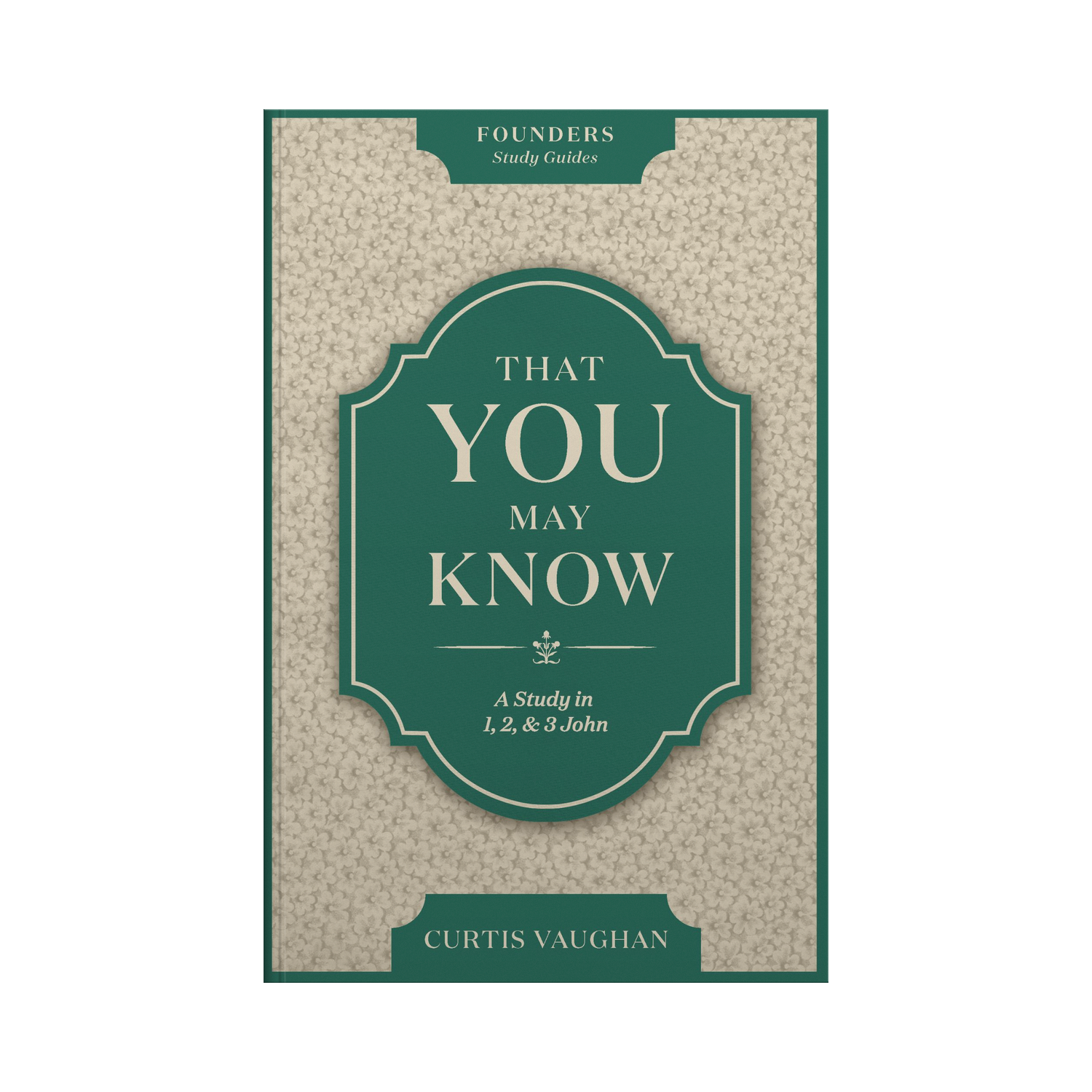 Book cover with green text on a beige background