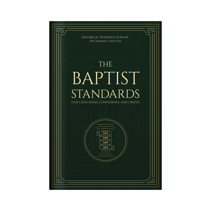 Book titled 'The Baptist Standards' with a green cover on a white background