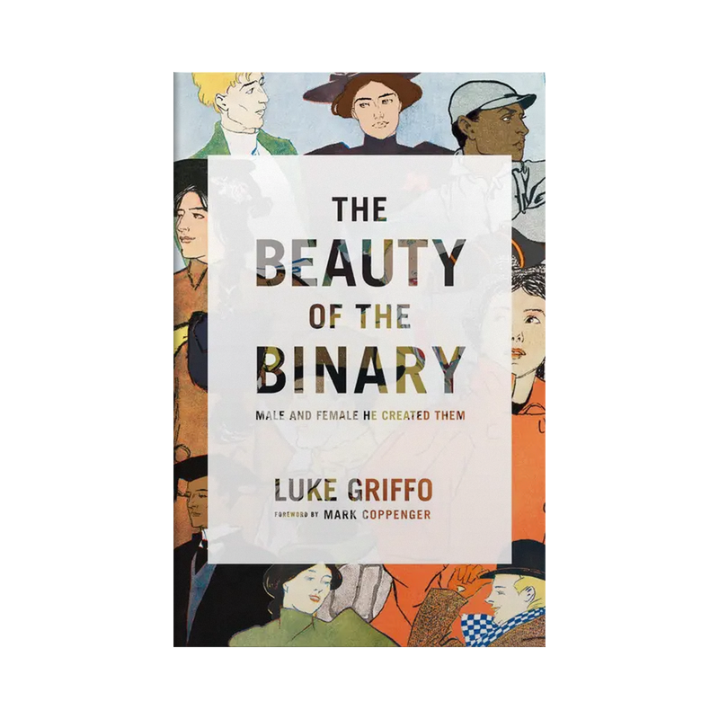 Book cover of 'The Beauty of the Binary' by Luke Griffo with illustrations of diverse people.