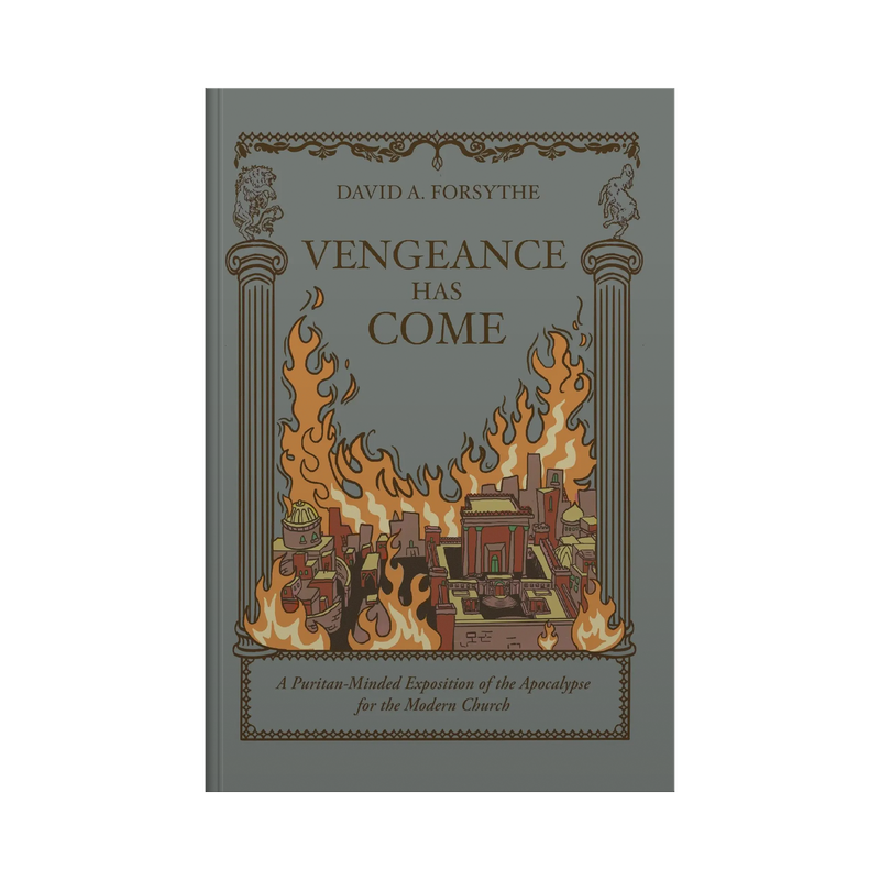 Book cover of 'Vengeance Has Come' by David A. Forsythe with fiery design on a gray background
